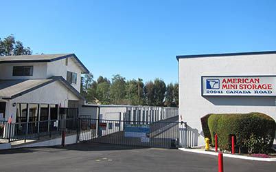 Outside gate 1 at American Mini Storage in Lake Forest, California