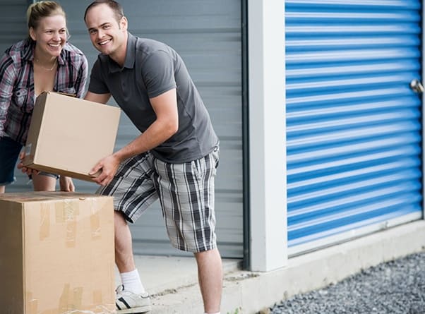 A couple storing their items at Cherry-Carson RV & Self Storage in Long Beach, California