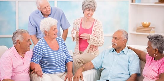 Group of seniors gathered at Grand Villa of Clearwater in Florida