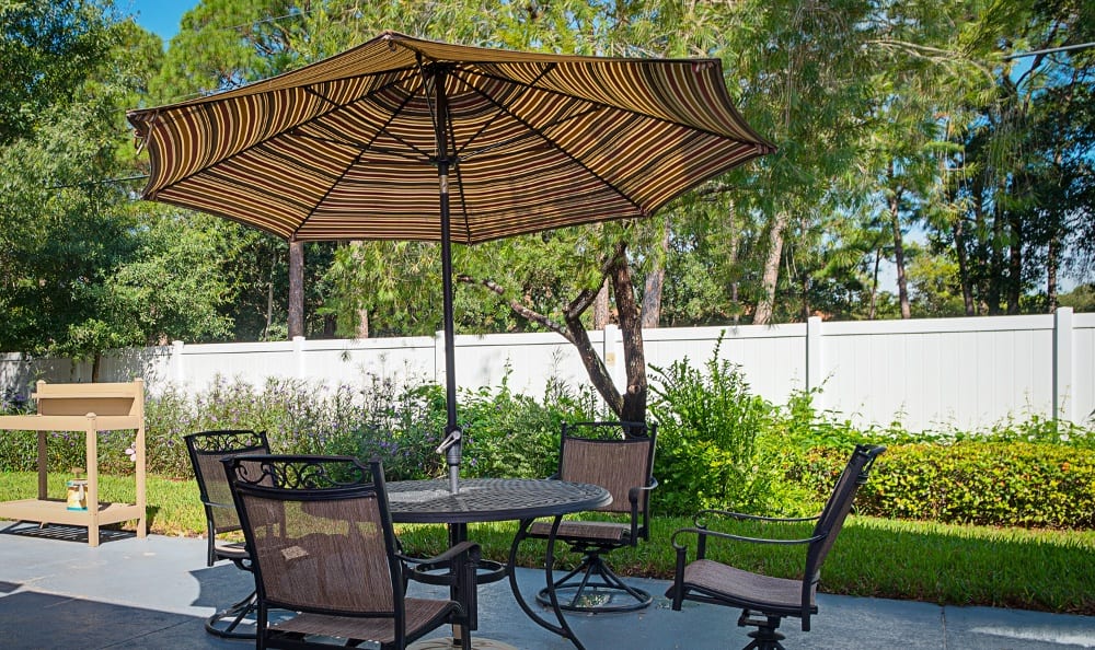 Patio furniture at Grand Villa of Pinellas Park in Florida