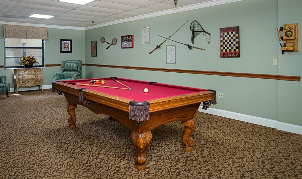 Billiards table at Grand Villa of Pinellas Park in Florida