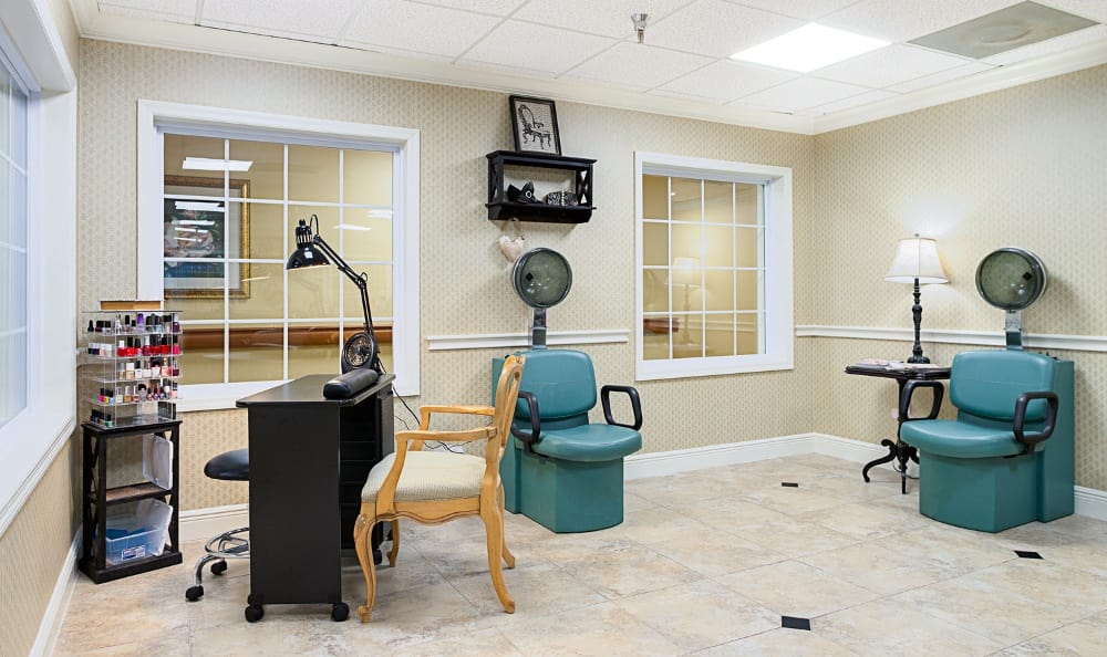 Salon and barbershop at Grand Villa of Pinellas Park in Florida