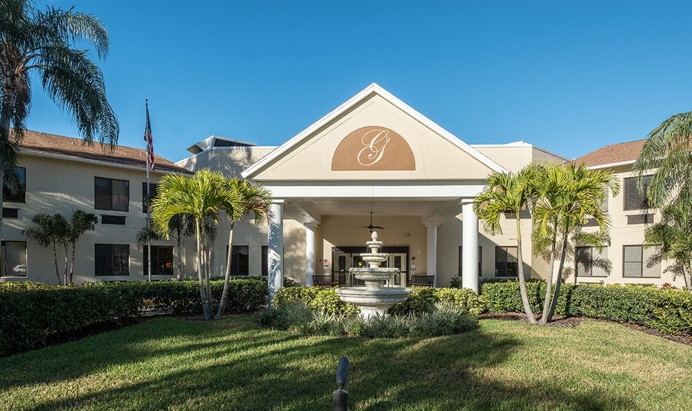 Front entrance at Grand Villa of Dunedin in Florida