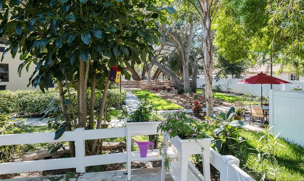 Cute garden at Grand Villa of Dunedin in Florida