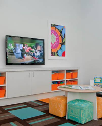 A wonderfully bright children's area is just what you need for those gloomy days outside at The Morgan