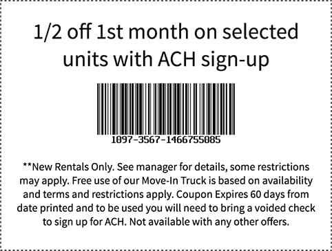 Get A Coupon Silverhawk Self Storage In Murrieta