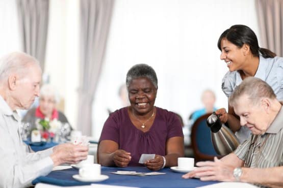 Playing cards at Creekside Health and Rehabilitation Center