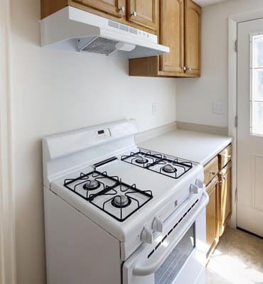 Gas oven at West Gate Apartments