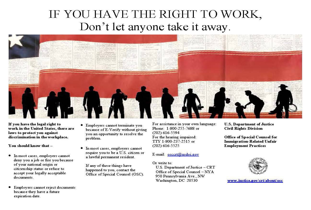 Right to work poster