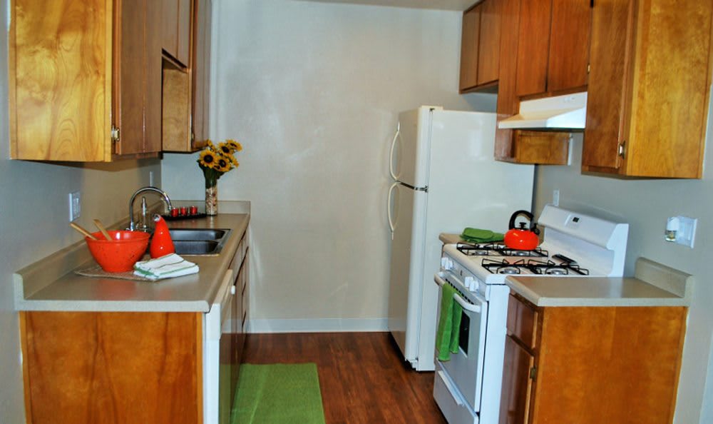 Kitchen area at Meritage Apartments in Lodi, California