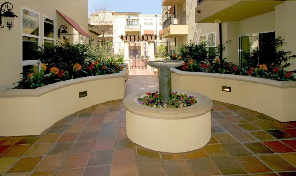 Landscaping and exterior of apartments at The Villagio