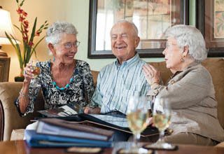 Conversation with friends at Rittenhouse Village senior living communities