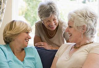 Three ladies at independent living