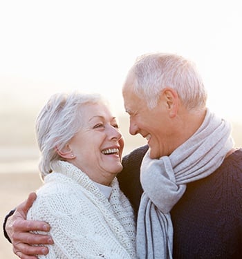 One of our resident couples here at Emerald Place smiling at each other like they're seeing each other for the first time