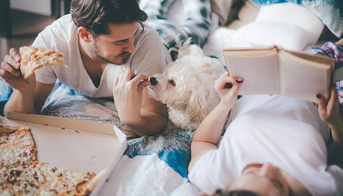 Family with their dog at Folsom Gateway in Orangevale, California