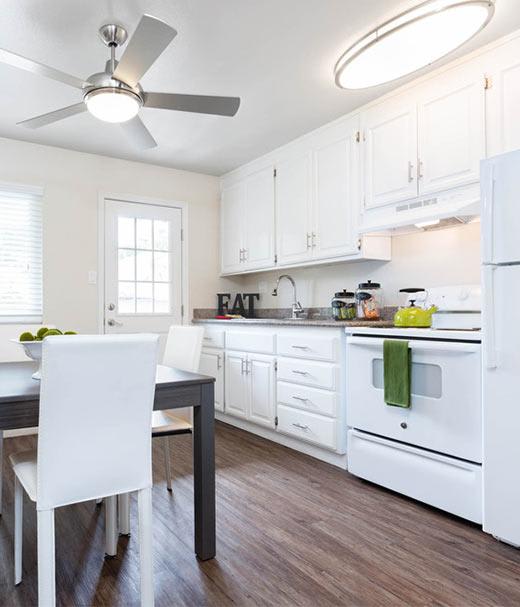 Model kitchen at Mosaic Apartments in Castro Valley, CA