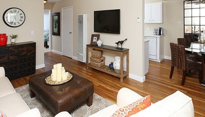 Well decorated living room at Del Prado in Pleasanton