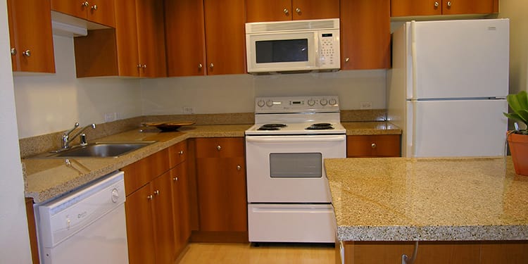 Luxurious apartment kitchen at 1010 Pacific