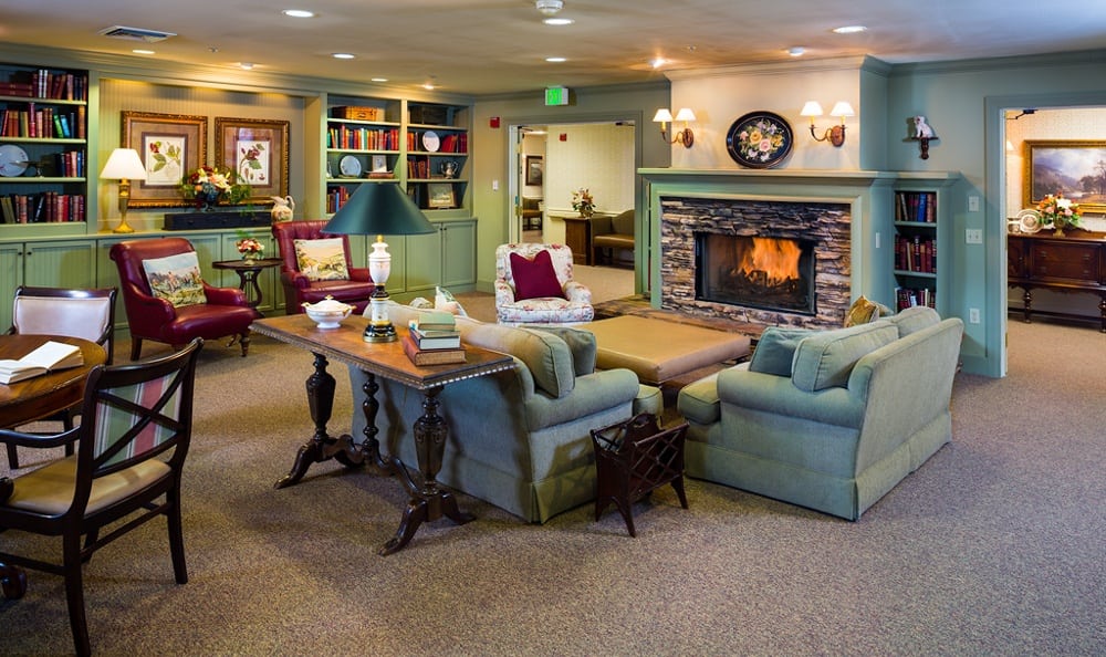 Fireplace At Senior Living In Longview