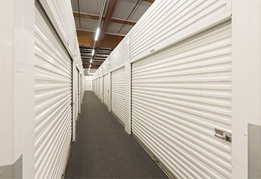 storage aisles - inside and outside - are clean and clear of debris at Stanford Ranch Self Storage in Rocklin, California.