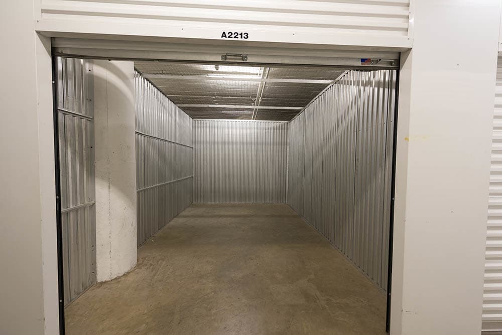 Open interior unit at self storage facility in Pasadena, CA.