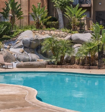 The beautiful swimming pool area is just one of the reasons our residents love Woodlake Apartments.