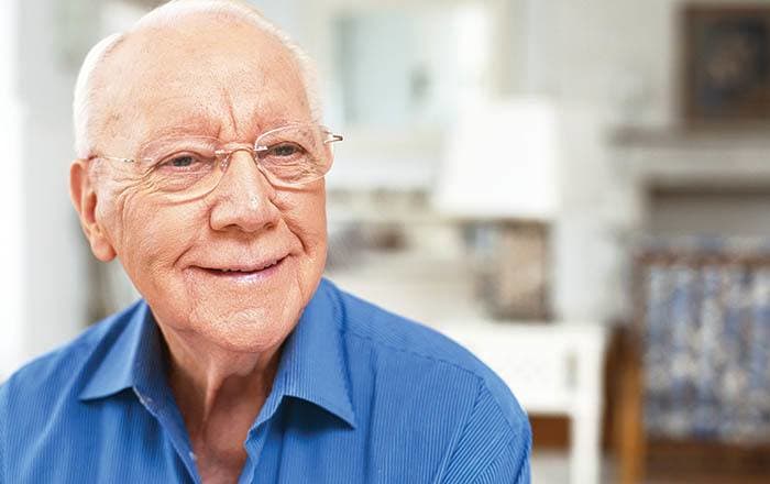 Gentleman enjoying Wellsprings Assisted Living assisted living