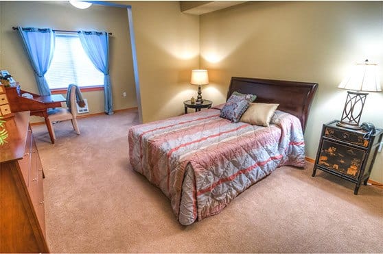 Independent Living apartment bedroom at The Quarry