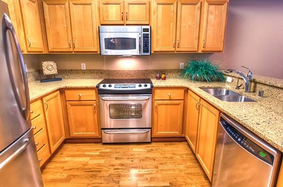 Independent Living apartment kitchen at The Quarry