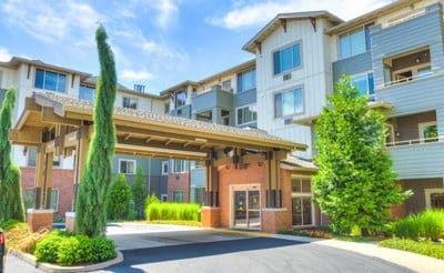 Entrance to The Quarry Senior Living in Vancouver, Washington