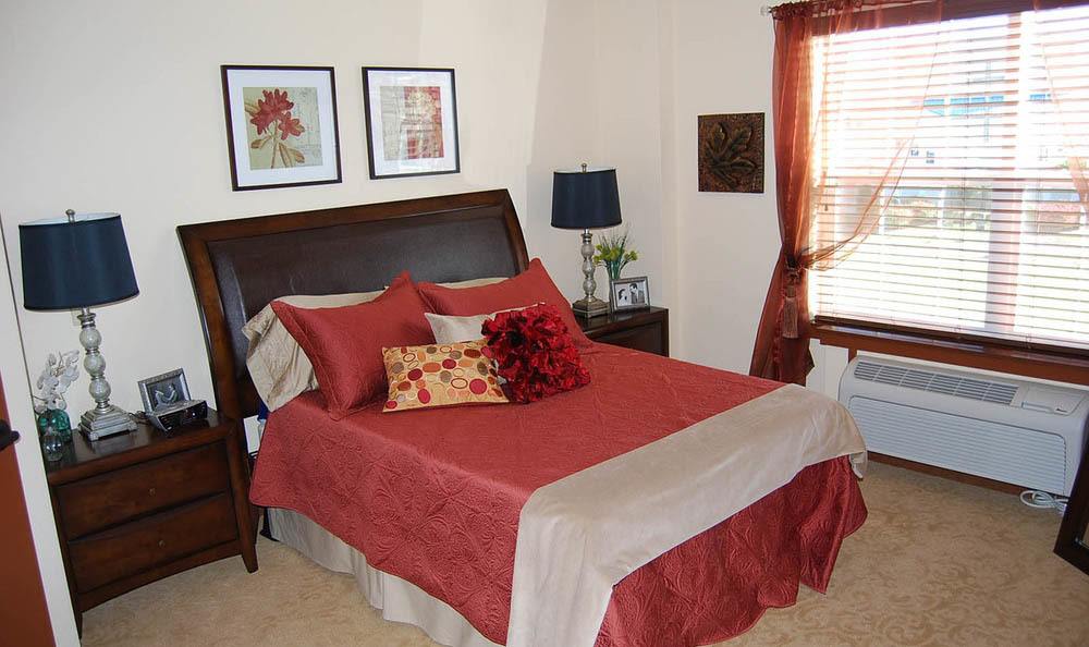 Master bedroom at Flagstone Senior Living in The Dalles, Oregon.