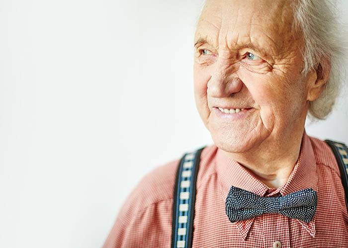 Gentleman enjoying McLoughlin Place Senior Living assisted living