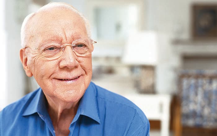 Gentleman enjoying White Cliffs Senior Living assisted living