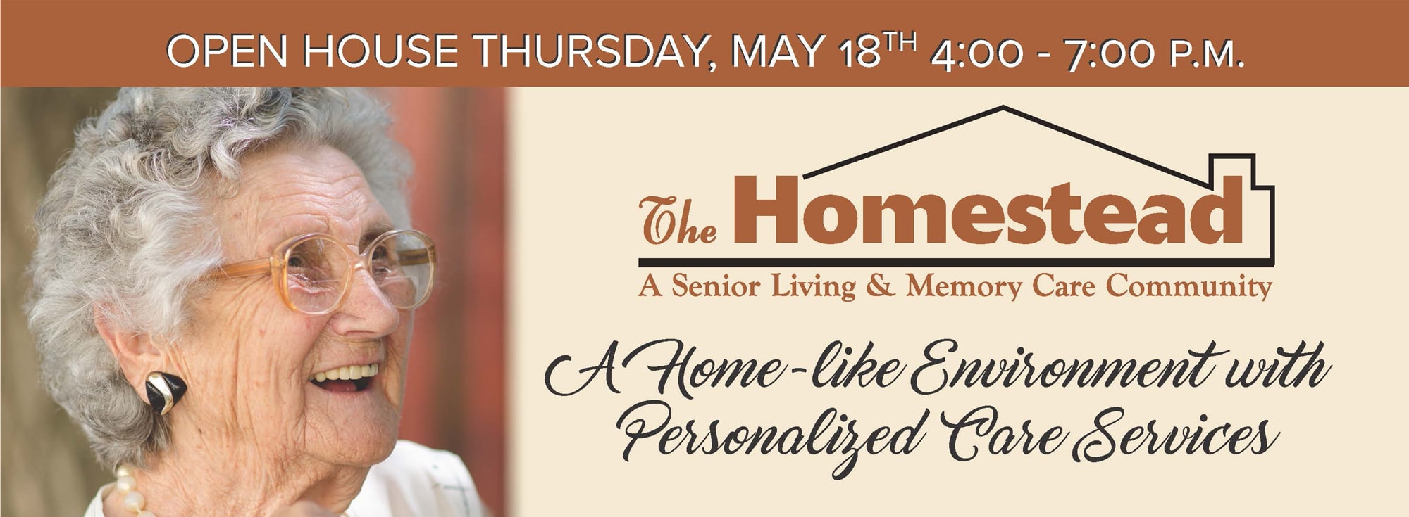 The Homestead Assisted Living Open House flyer