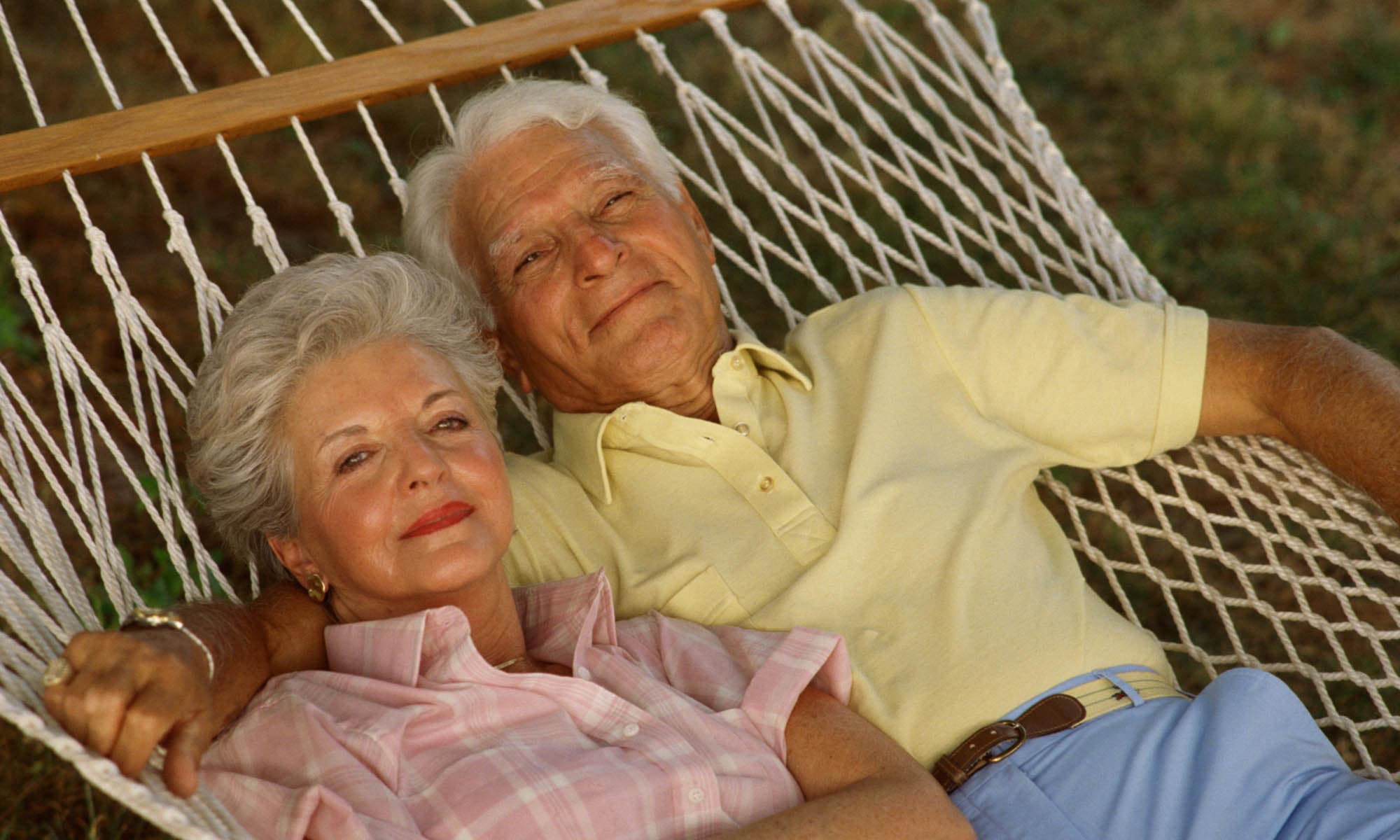 Senior couple in a hammock