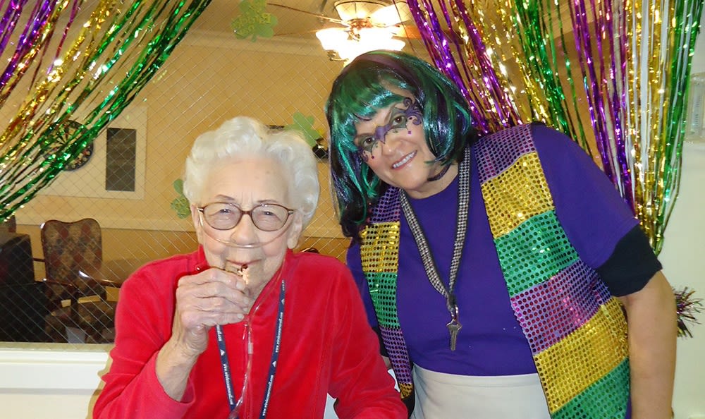 Mardi gras at Flower Mound Assisted Living