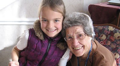 Family and resident at Garden Square at Westlake Assisted Living.