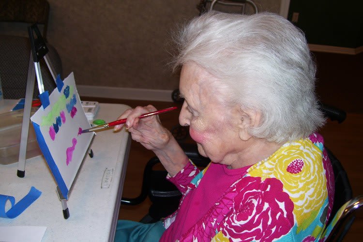 Painting at Garden Square at Westlake Assisted Living