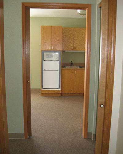 Studio floor plan at Prairie House Assisted Living and Memory Care.