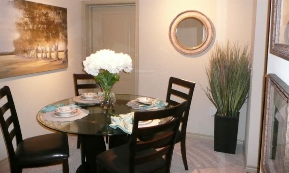Dining room at Pecan Springs Apartments