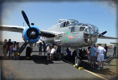 Residents at Pennington Gardens enjoy a plane visit.