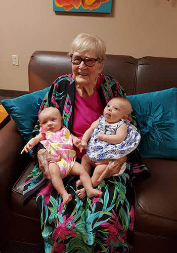 Grandmother and grandchildren at Peachtree Village Retirement Community