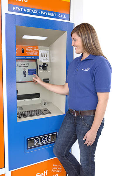 24 hour kiosk at A-1 Self Storage