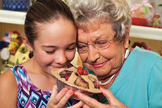 Sharing a moment with a grandchild at The Summit