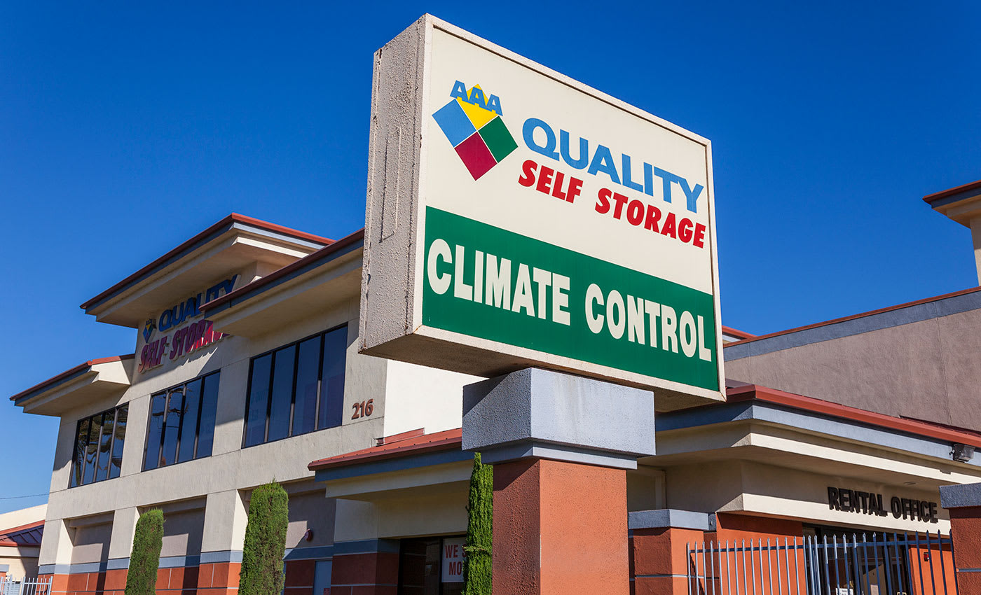 AAA Quality Self Storage sign in Covina, California