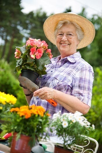 A woman gardening at Brightwater Senior Living of Linden Ridge in Winnipeg, Manitoba