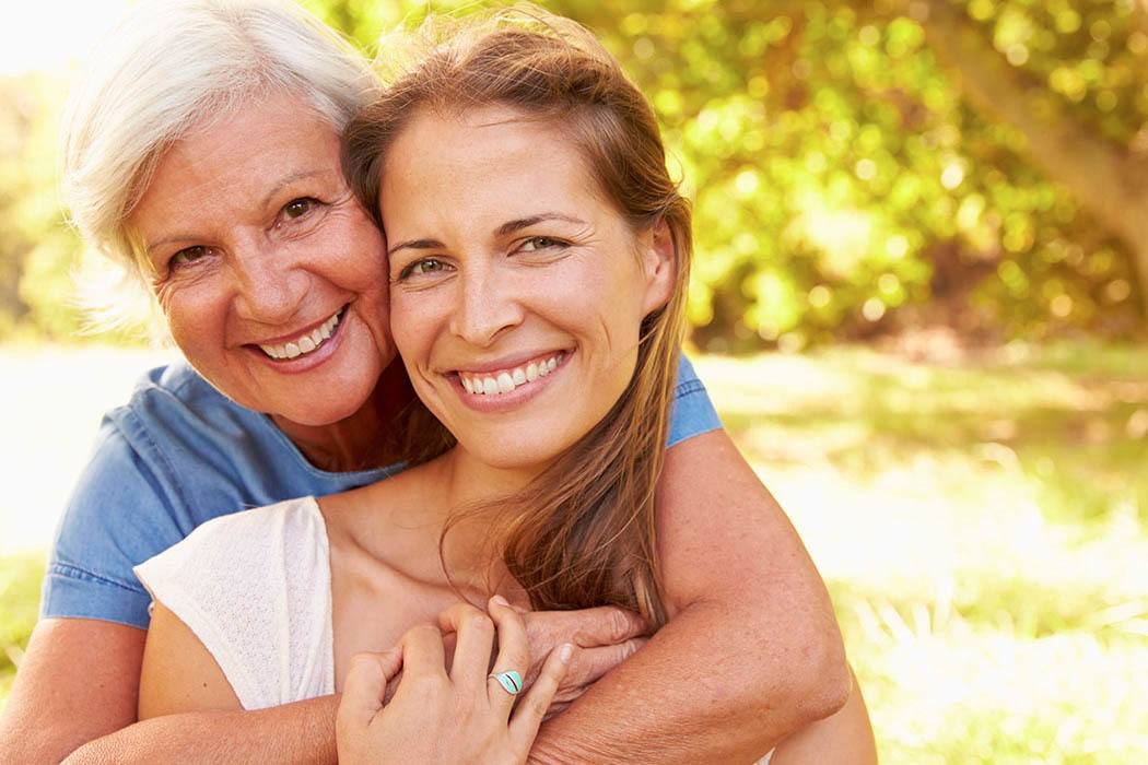 Senior woman and daughter