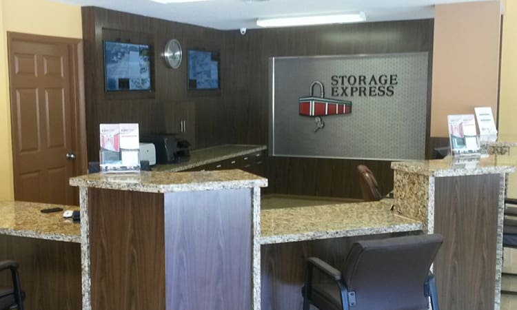 The front desk and office at Storage Express in Lauderhill, Florida