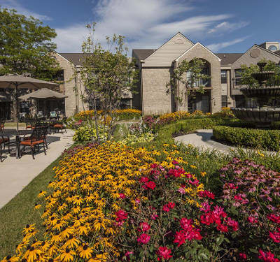 Garden at our independent living facility in Rochester Hills, MI