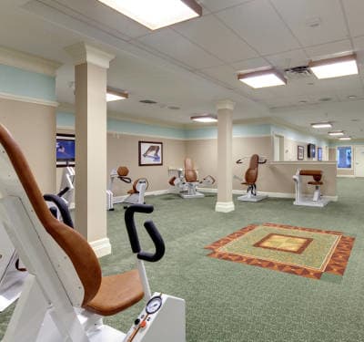 Fitness center at Waltonwood Cary Parkway in Cary, NC